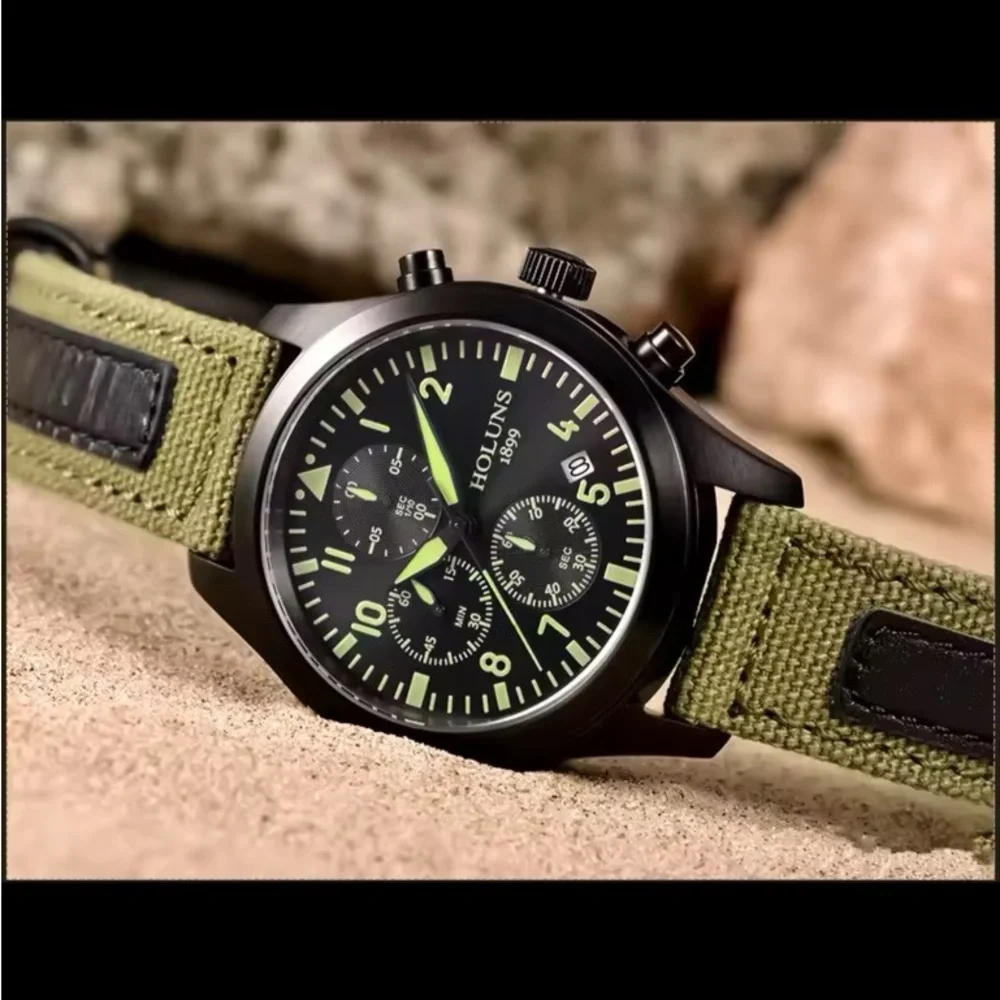 New Men’s Holuns Chronograph Military Watch